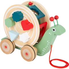 Jouet-Premier âge-Bascules, chariots de marche, trotteurs et porteurs-Escargot à tirer en bois - SMALL FOOT - Motricité - 12 mois - Vert