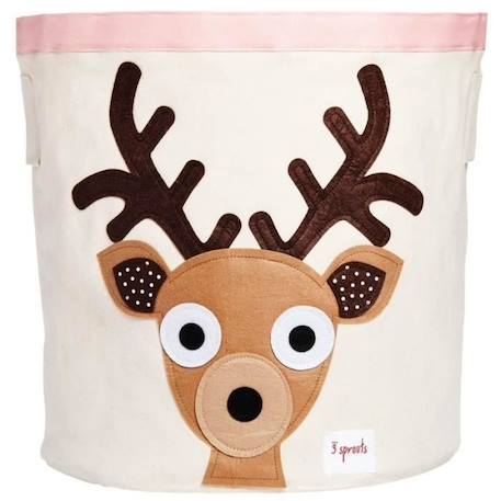 Sac à jouets - 3 SPROUTS - Cerf - Multicolore - Canevas de coton - Enfant MARRON 1 - vertbaudet enfant 