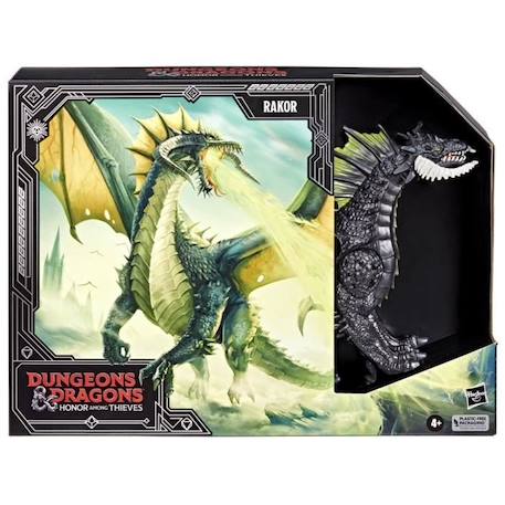 Dungeons & Dragons, figurine articulée de 28 cm du dragon noir Rakor inspirée du film NOIR 4 - vertbaudet enfant 