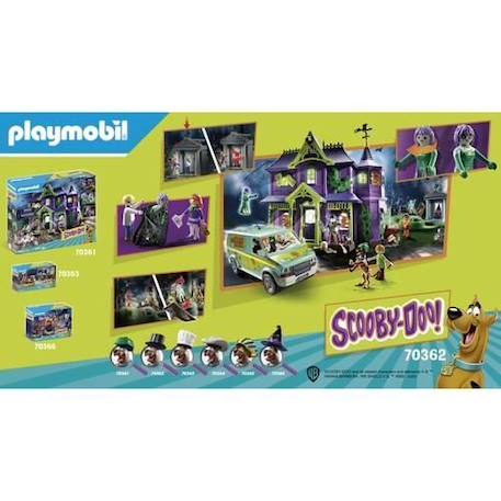 PLAYMOBIL - SCOOBY-DOO! Histoires au Cimetière - 3 personnages - cercueil magique - accessoires BLEU 2 - vertbaudet enfant 