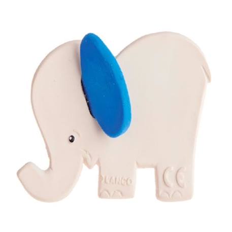 LANCO Eléphant bleu de dentition - Dès la naissance - Blanc - Garçon - Caoutchouc naturel  - 9,5 x 1,5 x 6 cm BLANC 1 - vertbaudet enfant 