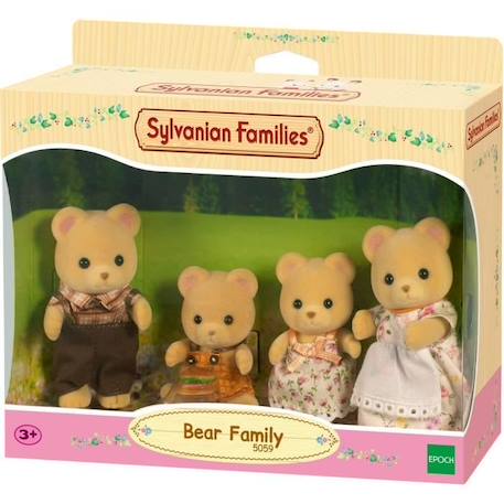 Figurines miniatures - SYLVANIAN FAMILIES - La famille Ours - 4 personnages articulés et habillés avec soin MARRON 4 - vertbaudet enfant 