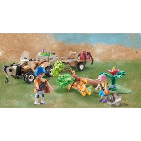 PLAYMOBIL - 71011 - Wiltopia - Quad de secours pour animaux - Matériaux recyclés ou biosourcés MARRON 2 - vertbaudet enfant 