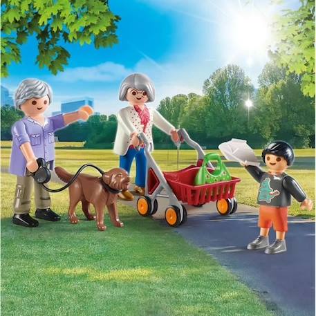 PLAYMOBIL - 70990 - City Life - Grands-Parents avec Petit-Fils BLEU 2 - vertbaudet enfant 