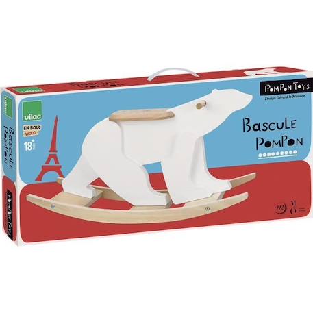 Bascule Ours Pompon - Vilac - Blanc - Mixte - A partir de 18 mois - Pour Enfant BLANC 3 - vertbaudet enfant 