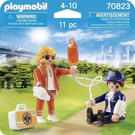 PLAYMOBIL - 70823 - Playmobil Duo - Secouriste et policière BLEU 3 - vertbaudet enfant 