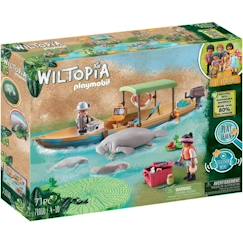 Jouet-Jeux d'imagination-PLAYMOBIL - 71010 - Wiltopia - Pirogue et lamantins -  Plus de 80% de matériaux recyclés ou biosourcés