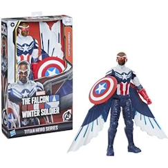 Jouet-Jeux d'imagination-Figurines, mini mondes, héros et animaux-MARVEL AVENGERS - Titan Hero Series - Figurine Captain America de 30 cm avec des ailes - pour enfants à partir de 4 ans