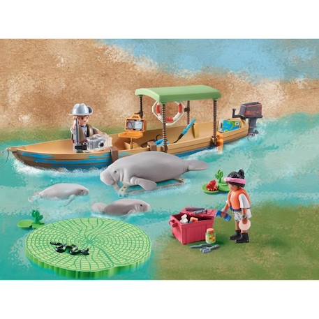 PLAYMOBIL - 71010 - Wiltopia - Pirogue et lamantins -  Plus de 80% de matériaux recyclés ou biosourcés MARRON 2 - vertbaudet enfant 