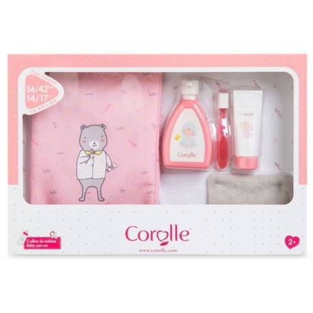 Coffret de toilette Corolle pour poupon 36 et 42cm avec 6 accessoires dès 2 ans ROSE 2 - vertbaudet enfant 