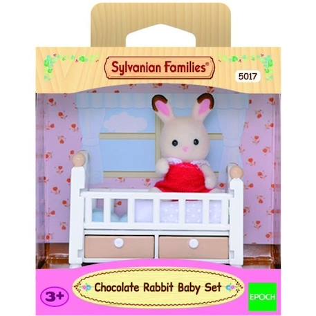 Lit de bébé avec figurine bébé Lapin Chocolat - SYLVANIAN FAMILIES - LES MEUBLES ET ACCESSOIRES BLANC 1 - vertbaudet enfant 