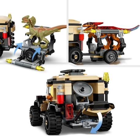 LEGO® 76951 Jurassic World Le Transport du Pyroraptor et du Dilophosaurus, Dinosaures avec Buggy Tout-Terrain, dès 7 Ans NOIR 4 - vertbaudet enfant 