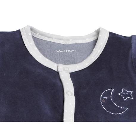 Pyjama bébé à  manches longues en velours BLEU 1 - vertbaudet enfant 