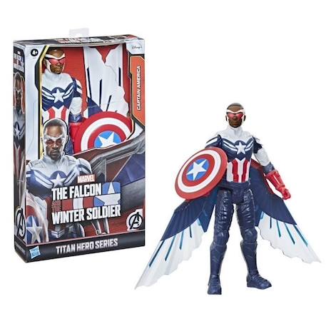 MARVEL AVENGERS - Titan Hero Series - Figurine Captain America de 30 cm avec des ailes - pour enfants à partir de 4 ans BLEU 3 - vertbaudet enfant 