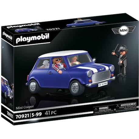 PLAYMOBIL - 70921 - Mini Cooper - Classic Cars avec toit amovible et effets lumineux BLEU 1 - vertbaudet enfant 