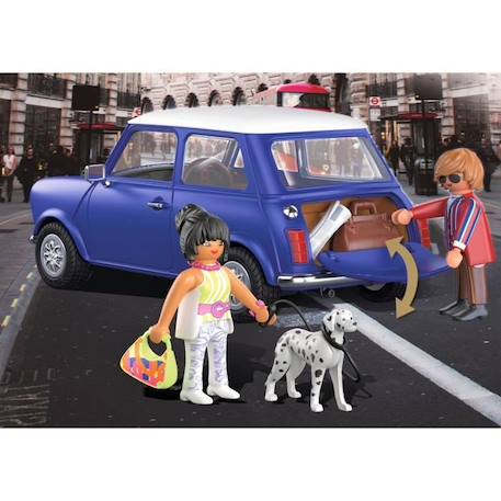 PLAYMOBIL - 70921 - Mini Cooper - Classic Cars avec toit amovible et effets lumineux BLEU 2 - vertbaudet enfant 