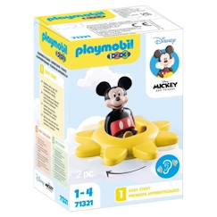 Jouet-Jeux d'imagination-Figurines, mini mondes, héros et animaux-PLAYMOBIL 1.2.3 - 71321 - Mickey et Toupie soleil - Disney - Pour les tout-petits 18-36 mois