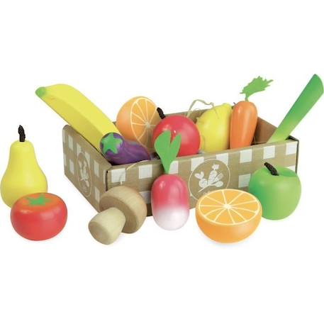 Set de fruits et légumes en bois - VILAC - Jour de marché - 12 pièces - Bleu - Jouet BLEU 3 - vertbaudet enfant 