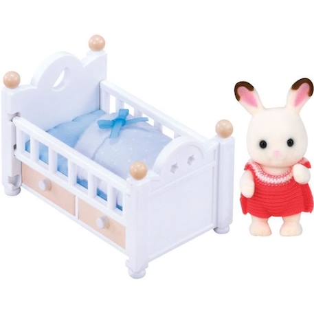 Lit de bébé avec figurine bébé Lapin Chocolat - SYLVANIAN FAMILIES - LES MEUBLES ET ACCESSOIRES BLANC 2 - vertbaudet enfant 