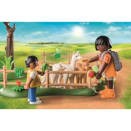 PLAYMOBIL - 71251 - Country La Ferme - Enclos à alpagas et randonneurs BLEU 3 - vertbaudet enfant 