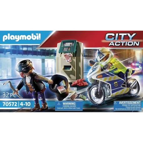 PLAYMOBIL - 70572 - City Action - Policier avec moto et voleur - Bleu - A partir de 4 ans - Mixte BLEU 3 - vertbaudet enfant 
