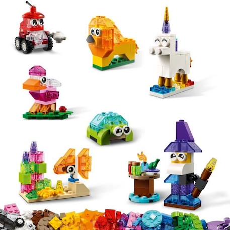 LEGO® 4+ Classic 11013 Briques transparentes créatives, Jeu de construction en briques incluant des animaux pour enfants JAUNE 2 - vertbaudet enfant 