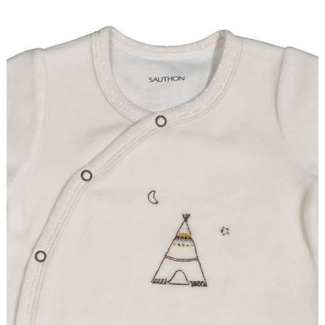 Pyjama bébé à  manches longues en velours BEIGE 2 - vertbaudet enfant 