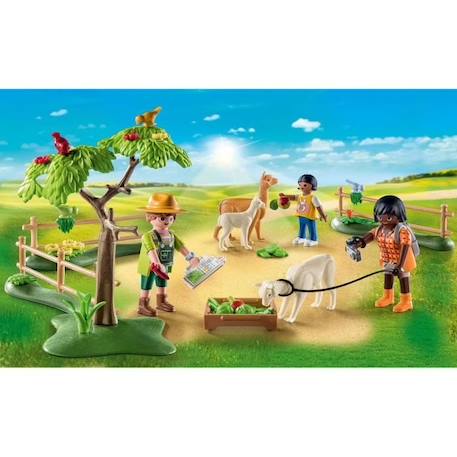 PLAYMOBIL - 71251 - Country La Ferme - Enclos à alpagas et randonneurs BLEU 2 - vertbaudet enfant 