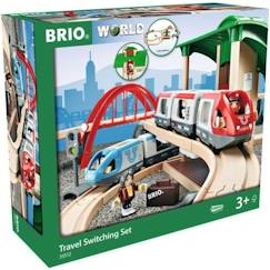 Jouet-Jeux d'imagination-Brio World Circuit Plateforme Voyageurs - Coffret complet 42 pièces - Circuit de train en bois - Ravensburger - Dès 3 ans - 33512