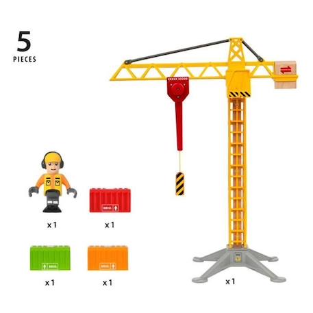 Grande grue lumineuse BRIO - Modèle 33835 - Jouet de construction pour enfant de 3 ans et plus VERT 5 - vertbaudet enfant 