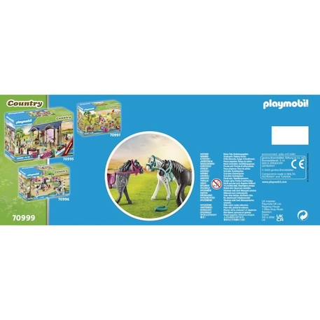 PLAYMOBIL - 70999 - 3 chevaux : Frison, Knabstrupper et Andalou - Avec 1 selle et 3 licols BLEU 4 - vertbaudet enfant 