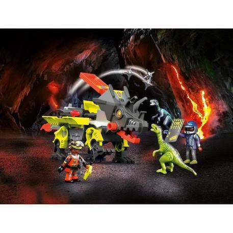 Playmobil - 70928 - Dino Rise - Robot-Dino de Combat - Avec 2 personnages et accessoires JAUNE 2 - vertbaudet enfant 