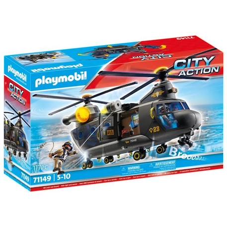 PLAYMOBIL 71149 Hélicoptère de transport des forces spéciales- - Les policiers - City Action- Unité d'élite NOIR 1 - vertbaudet enfant 