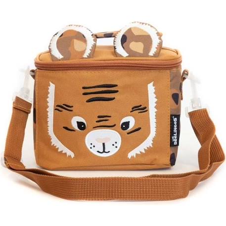 Garçon-Accessoires-Sac-Sac gouter isotherme Les Déglingos - Tigre - Nylon - Enfant - Marron - Orange