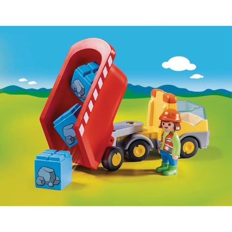 Camion benne PLAYMOBIL 1.2.3 - Jouet pour enfant de 18 mois et plus JAUNE 4 - vertbaudet enfant 