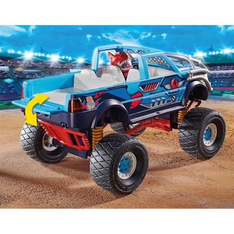 PLAYMOBIL - 70550 - Stuntshow Monster truck de cascade Requin - Jouet pour enfant de 3 ans et plus BLEU 5 - vertbaudet enfant 