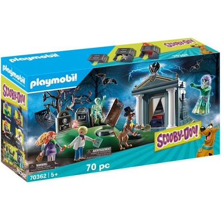 PLAYMOBIL - SCOOBY-DOO! Histoires au Cimetière - 3 personnages - cercueil magique - accessoires BLEU 1 - vertbaudet enfant 