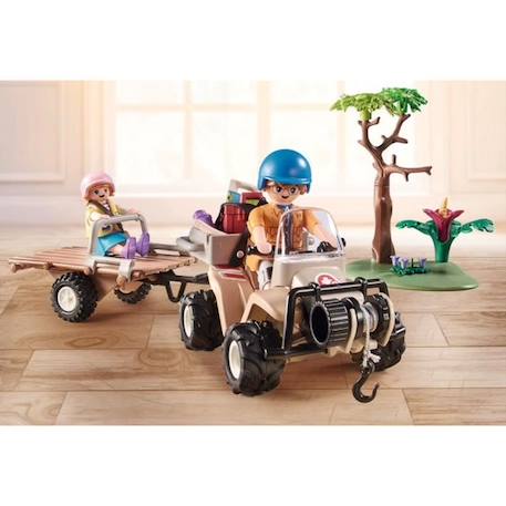 PLAYMOBIL - 71011 - Wiltopia - Quad de secours pour animaux - Matériaux recyclés ou biosourcés MARRON 4 - vertbaudet enfant 