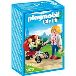 -PLAYMOBIL - City Life - Maman avec Jumeaux et Landau - Mixte - A partir de 4 ans