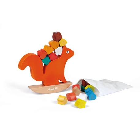 JANOD - Nutty Balance (bois) - Jeu d'équilibre pour bébé de 18 mois - Multicolore ORANGE 1 - vertbaudet enfant 