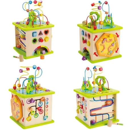 Cube d'activité Country Critters Hape - Jouet d'éveil en bois pour bébé de 12 mois et plus BEIGE 6 - vertbaudet enfant 