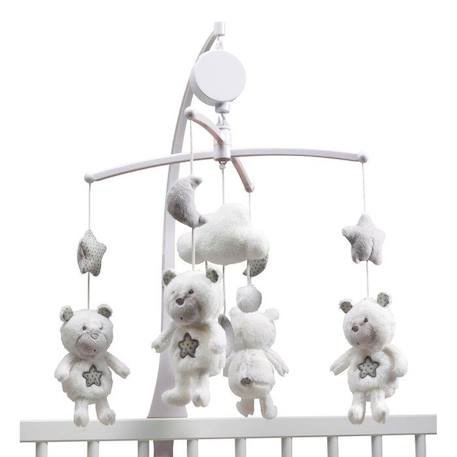 Mobile musical bébé Ours en polyester blanc BLANC 1 - vertbaudet enfant 