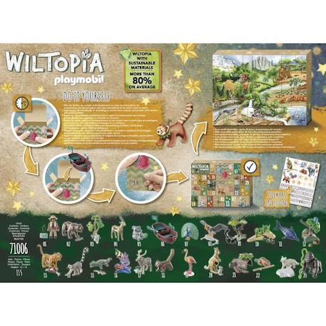 Calendrier de l'Avent PLAYMOBIL - Wiltopia Tour du Monde Animaux DIY - 115 pièces - A partir de 4 ans MARRON 3 - vertbaudet enfant 