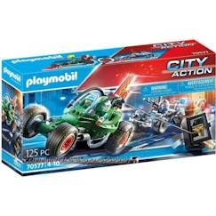 Jouet-Jeux d'imagination-Figurines, mini mondes, héros et animaux-PLAYMOBIL - 70577 - City Action - Karts de policier et bandit