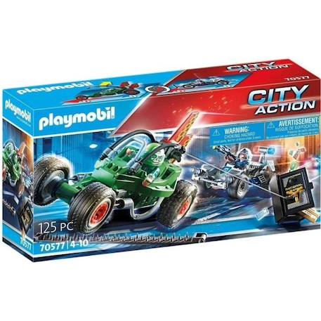 PLAYMOBIL - 70577 - City Action - Karts de policier et bandit BLEU 1 - vertbaudet enfant 