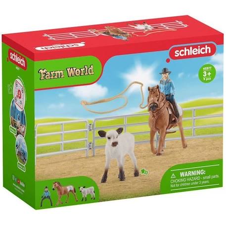 Coffret SCHLEICH - Equipe de Cowboy et leurs lassos - 42577 - Gamme Farm World MARRON 3 - vertbaudet enfant 