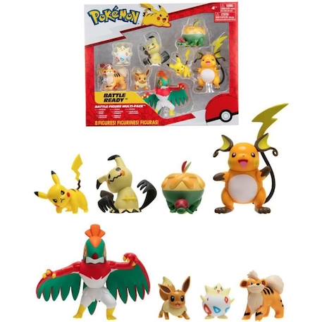 POKEMON Pack de 8 Figurines - 5 et 8 cm - 80299 - Contenu du pack aléatoire BLANC 2 - vertbaudet enfant 