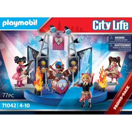 PLAYMOBIL - 71042 - City Life L'école - Groupe de rock - Promo pack musiciens BLEU 6 - vertbaudet enfant 