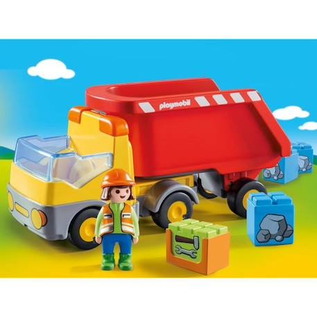 Camion benne PLAYMOBIL 1.2.3 - Jouet pour enfant de 18 mois et plus JAUNE 3 - vertbaudet enfant 