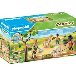 Jouet-Jeux d'imagination-PLAYMOBIL - 71251 - Country La Ferme - Enclos à alpagas et randonneurs